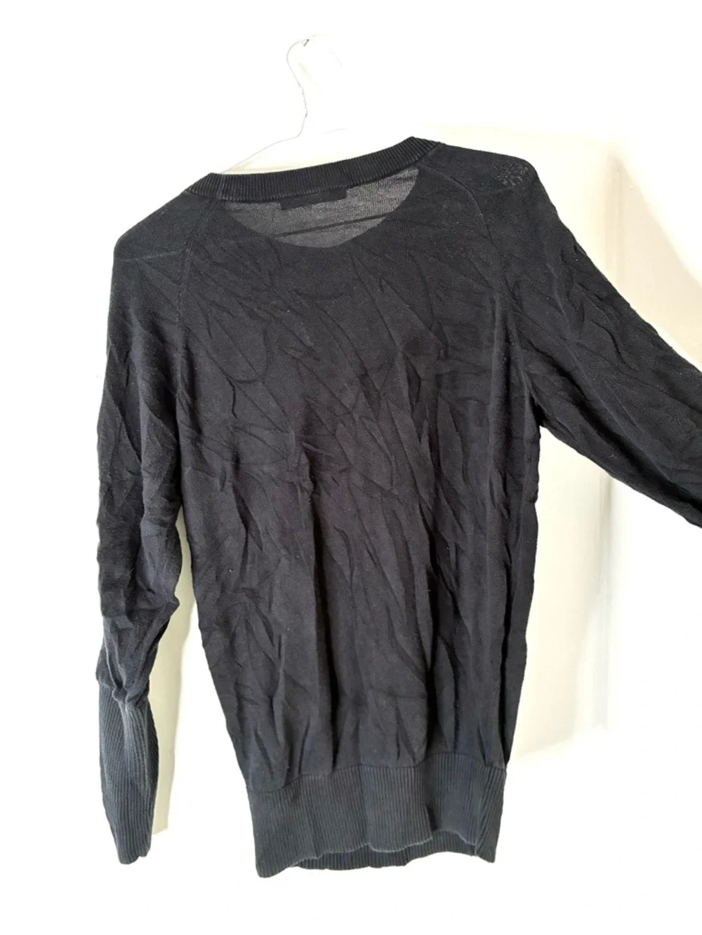 All Saints Suzie Jumper Black Relaxed Fit Crew Neck Press Stud Sweater - Picture 9 of 10